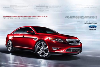 Illustration for article titled Ford Taurus, SHO Ad Campaign More About Toys, Less About Driving